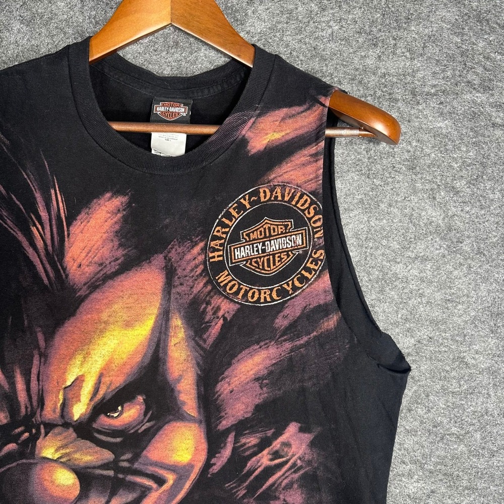 Harley Davidson Joker Clown Shirt St Paul Mens Black‎ Cut Sleeve Tank Top Large - Picture 13 of 14